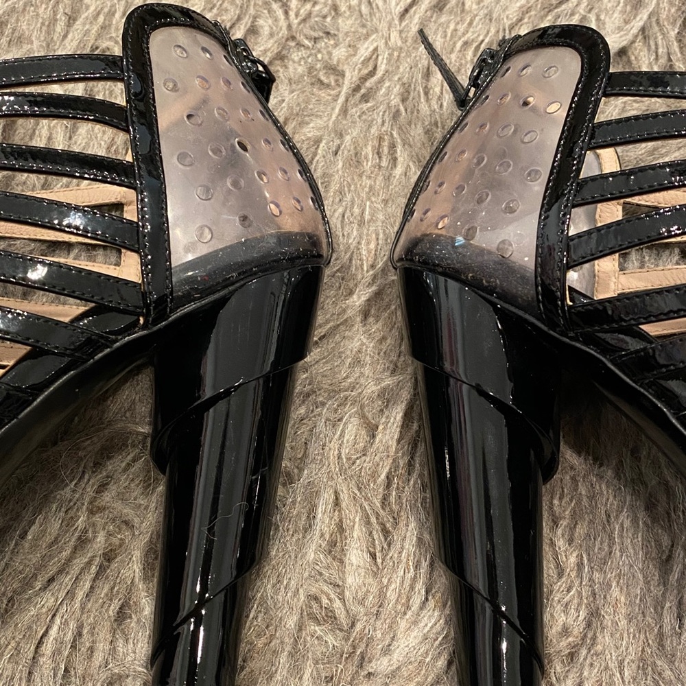 RARE AUTH CHANEL BLACK CAGE HEELS SZ 41/ US 11 - Picture 9 of 14